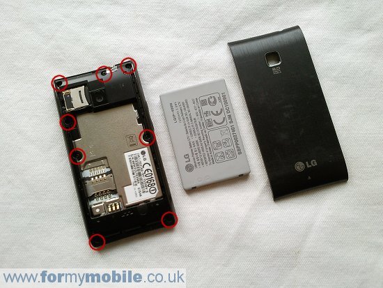 Как разобрать телефон LG Optimus GT540 (2)