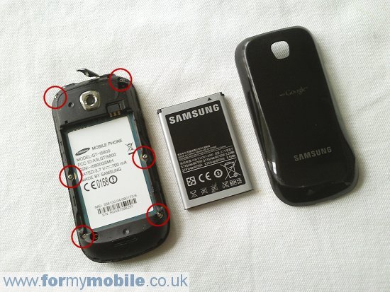 Как разобрать телефон Samsung Galaxy Apollo i5800 (2)