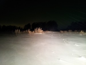 Зимняя русская дорога ночью
