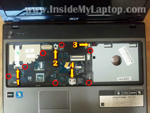 Как разобрать ноутбук Acer Aspire серии 5251/5551G/5551 (22)